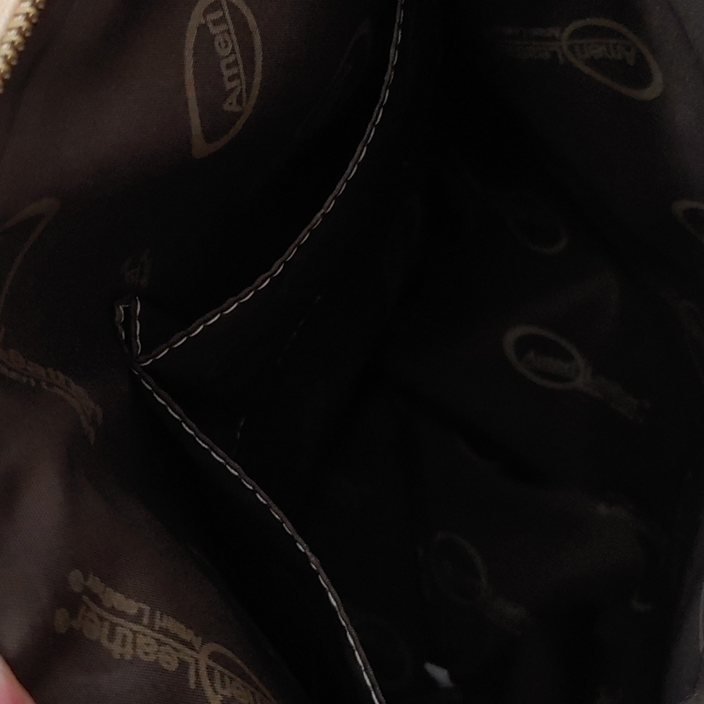 Ameri Leather Messager Bag With Cotton Shoulder S… - image 5